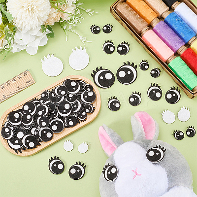 2 Bagds Oval Felt Craft Doll Eye DIY-FG0010-04B-1