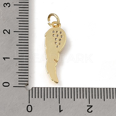 Brass Micro Pave Clear Cubic Zirconia Pendants KK-C262-22G-1