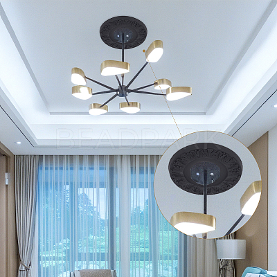 2Pcs Round Ring Imitation Leather Chandelier Base FIND-CN0002-09A-1