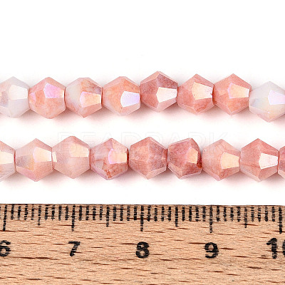 Anti-Tarnish Electroplate Bicone Glass Beads Strands EGLA-T021-6mm-16-04-1