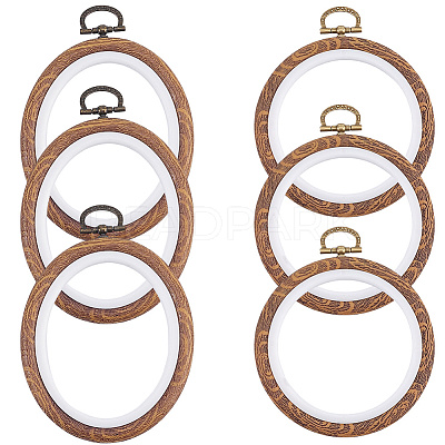 6Pcs 2 Styles Plastic Cross Stitch Embroidery Hoops DIY-CP0012-39-1