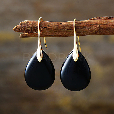 Teardrop Brass Dangle Earrings FS-WGF2982-19-1