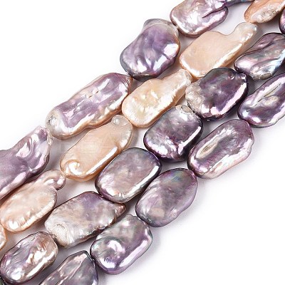 Natural Baroque Keshi Pearl Beads Strands PEAR-S020-D13-1