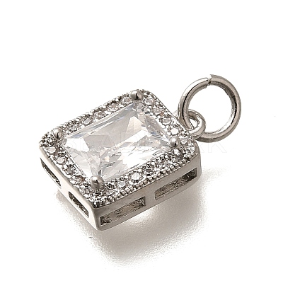 Brass Micro Pave Cubic Zirconia Pendants KK-U055-01P-03-1