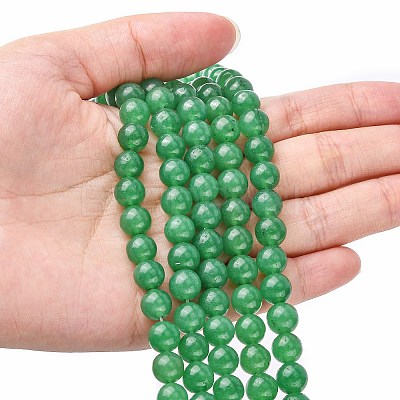 Natural White Jade Bead Strands G-R165-8mm-14-1