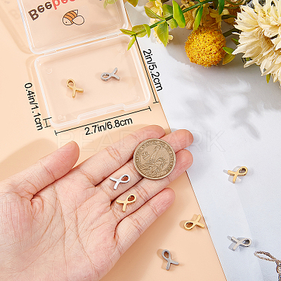 10Pcs 2 Colors 304 Stainless Steel Pendants STAS-BBC0002-19-1