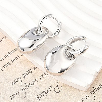 Oval Brass Hoop Earrings for Women EJEW-U057-06A-02P-1