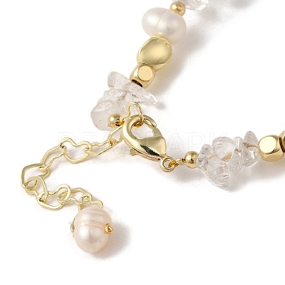 Brass Chains Tassel Link Bracelet BJEW-C051-31G-1