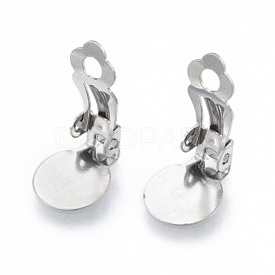 Non-Tarnish 304 Stainless Steel Clip-on Earring Findings X-STAS-N092-168P-1