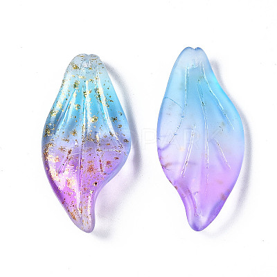 Two Tone Frosted Transparent Spray Painted Glass Pendants GGLA-S054-016H-01-1