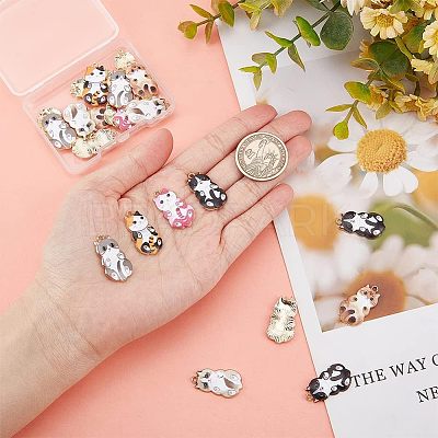 30Pcs 6 Colors Alloy Enamel Pendants FIND-CA0006-57-1