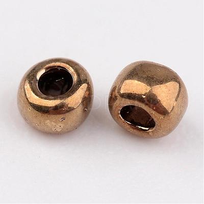 Dark Goldenrod 11/0 Grade A Electroplated Glass Seed Beads X-SEED-Q008-F601-1