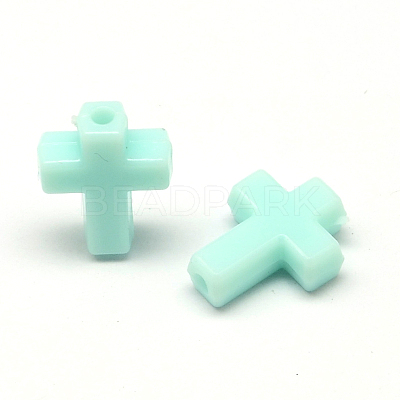Opaque Acrylic Cross Beads SACR-Q100-M041-1