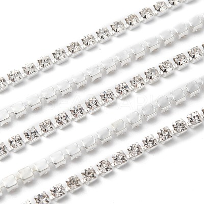 Brass Rhinestone Strass Chains CHC-T001-SS12-01S-1
