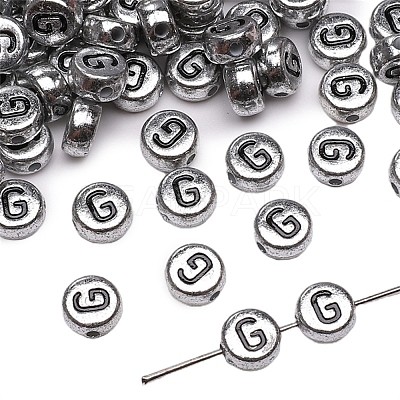 50Pcs Silver Plating Acrylic Beads PW-WG2E8AD-20-1