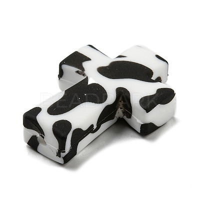 Cross with Cow Silicone Focal Beads SIL-G006-02D-1