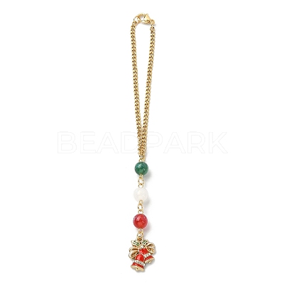 Christmas Alloy Enamel Pendant Decorations HJEW-JM01153-1