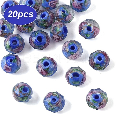 20Pcs Handmade Gold Sand Lampwork Beads LAMP-YW0001-79D-1