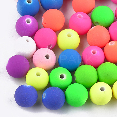 Rubberized Style Acrylic Beads MACR-T023-31A-1