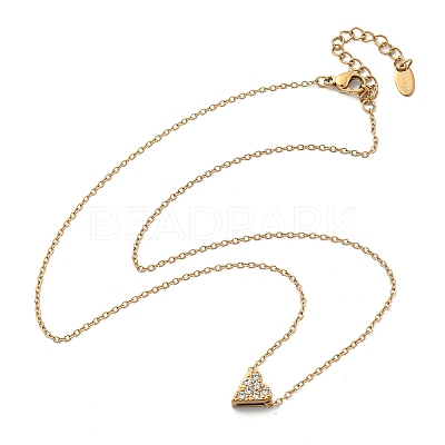 304 Stainless Steel Crystal Rhinestone Pendant Cable Chain Necklaces for Women LS-NJEW-C062-01A-G-1
