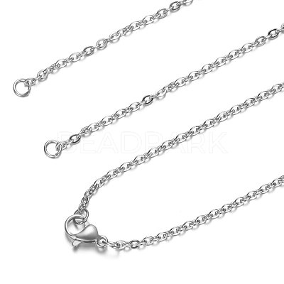 Tarnish Resistant 304 Stainless Steel Cable Chain Necklace Making STAS-T040-PJ209-1-46-1