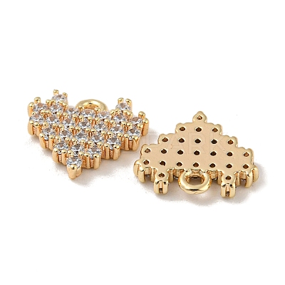 Brass Micro Pave Cubic Zirconia Charms KK-R152-20G-1