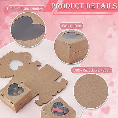 Square Kraft Paper Muffin Storage Gift Boxes CON-WH0095-95B-1