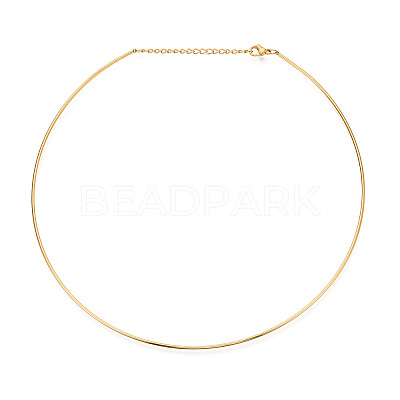 304 Stainless Steel Torques Necklaces NJEW-N061-01G-1