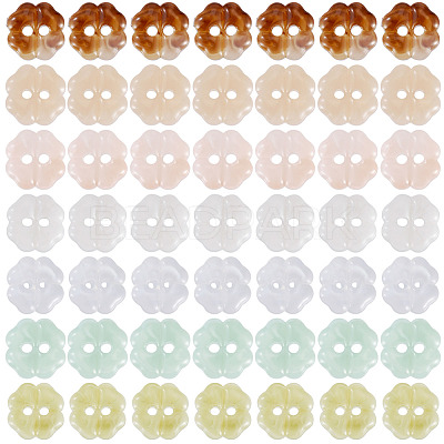70Pcs 7 Colors Resin Buttons BUTT-TA0001-42-1
