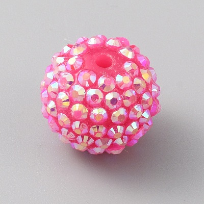 AB Color Plated Acrylic Rhinestone Beads KY-WH0001-039B-1