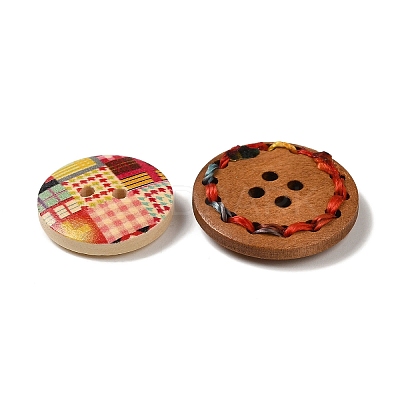Printed Wooden Buttons DIY-XCP0002-72-1