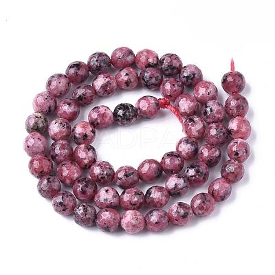 Natural Sesame Jasper/Kiwi Jasper Bead Strands G-R346-8mm-28-1