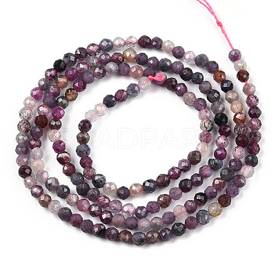 Natural Red Corundum/Ruby and Sapphire Beads Strands G-S361-2.5mm-013-1