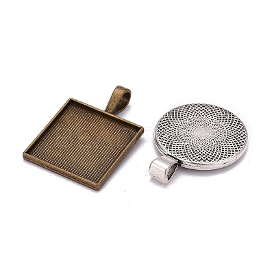 Alloy Pendant Cabochon Settings PALLOY-XCP0002-03AS-1