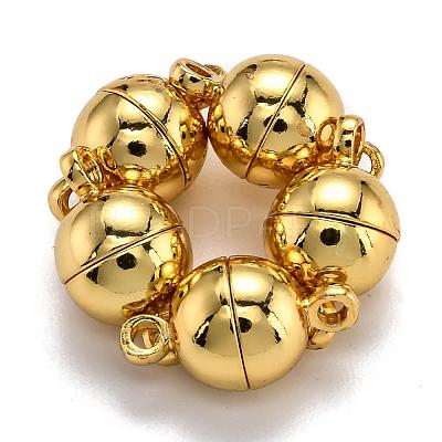 Rack Plating Brass Magnetic Clasps with Loops KK-F801-02C-G-1