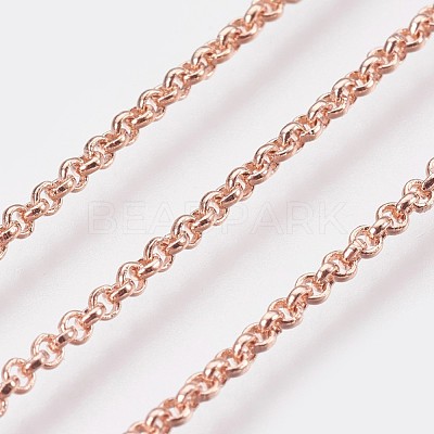 Long-Lasting Plated Brass Cable Chain Necklaces NJEW-K112-10RG-NF-1