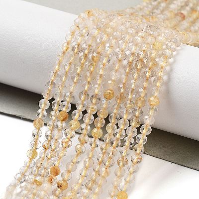 Natural Gold Rutilated Quartz Beads Strands LS-G-G161-A17-05-1