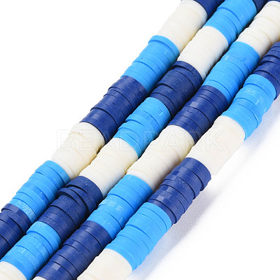 Fixed 3 Color Handmade Polymer Clay Bead Strands CLAY-S096-029H-1