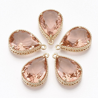Faceted Glass Pendants X-GLAA-T010-016G-1
