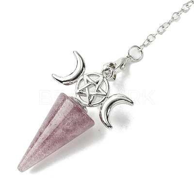 Natural Strawberry Quartz Cone Dowsing Pendulum Big Pendants G-C114-01P-15-1
