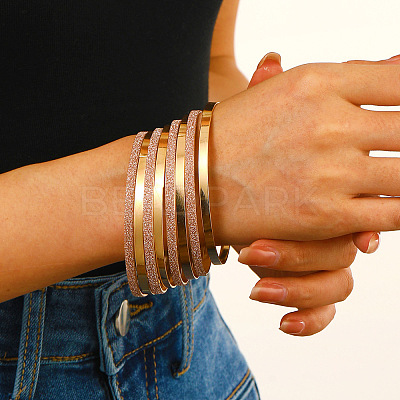8Pcs Alloy Bangle Set for Women WG160B4-01-1