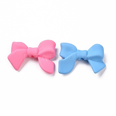 Opaque Spray Painted Acrylic Beads OACR-P011-01E-1