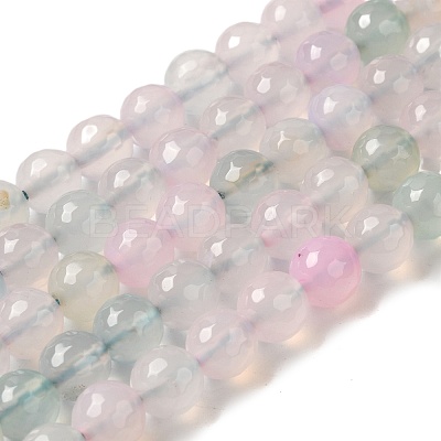 Dyed & Heated Natural Agate Beads Strands G-P539-D01-02-1
