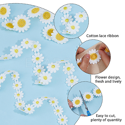 15 Yards 5 Styles Cotton Flower Lace Ribbon OCOR-OC0001-45-1
