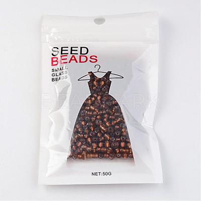 6/0 Round Silver Lined Round Hole Glass Seed Beads X-SEED-A005-4mm-53-1