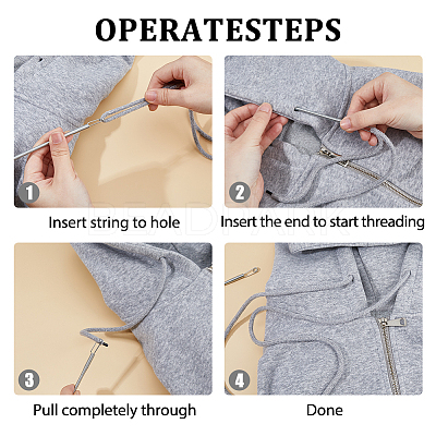 12Pcs Spring Steel Elastic Band Threader Drawstring Guide FIND-FH0011-18-1
