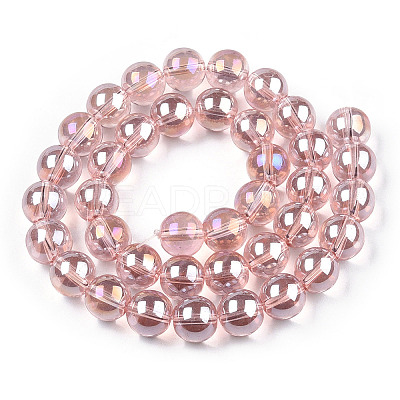 Electroplate Transparent Glass Beads Strands GLAA-T032-T10mm-AB10-1
