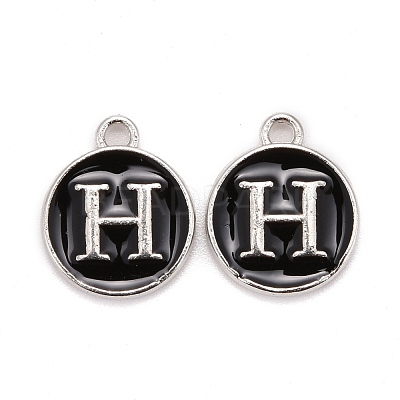 Platinum Plated Alloy Charms X-ENAM-S118-02H-P-1