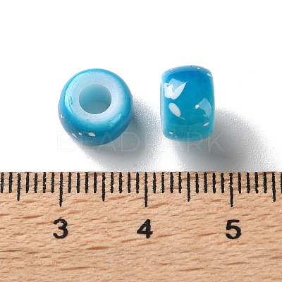 Spray Painted ABS Plastic European Beads KY-G033-01A-05-1