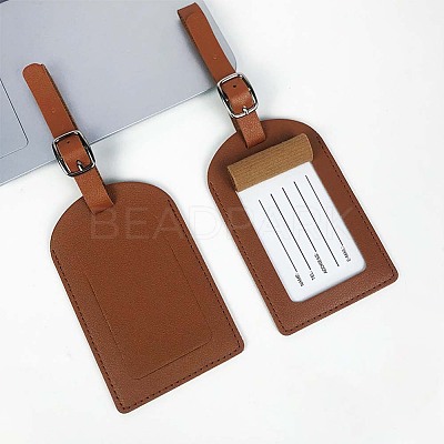 CutHollow 4Pcs PU Leather Luggage Tag OFST-CL0001-01A-02-1
